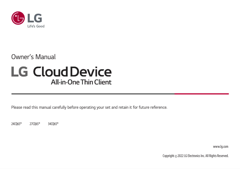 Page 1 of the manual User Manual LG 24CQ651N