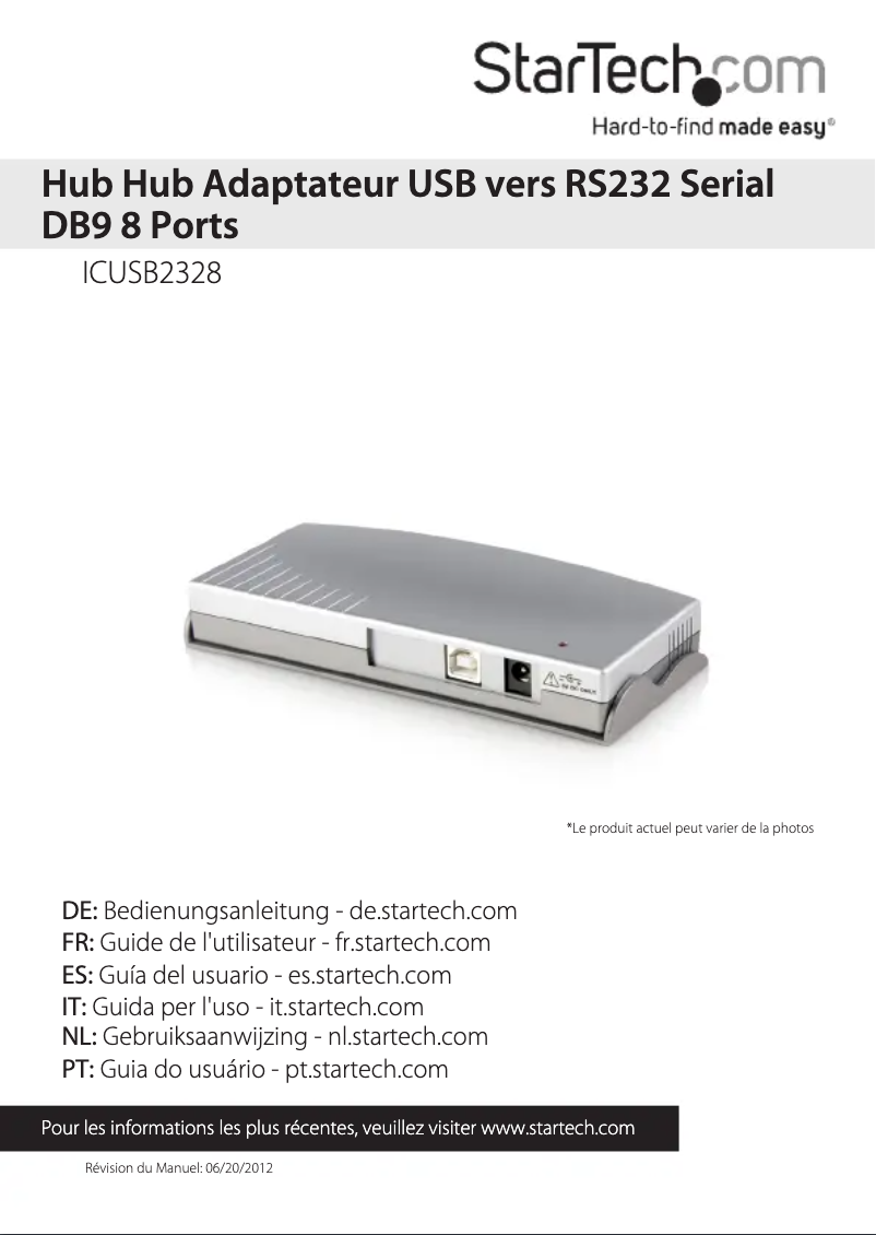 Page n°1 - Manuel utilisateur StarTech.com ICUSB2328