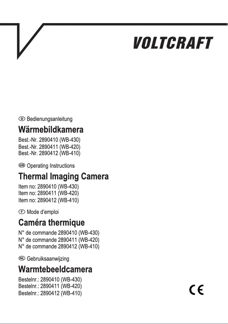 Page n°1 - Manuel utilisateur Voltcraft WB-430