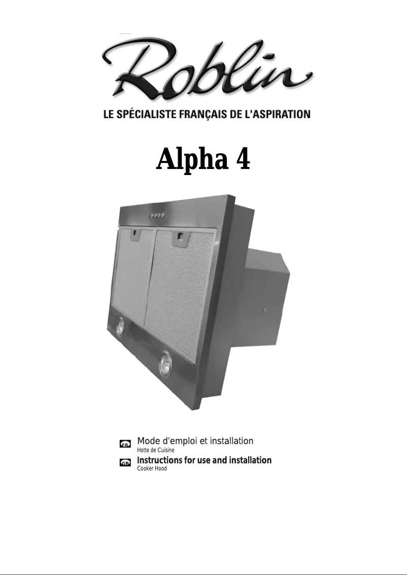Page n°1 - Manuel utilisateur Roblin Alpha 57