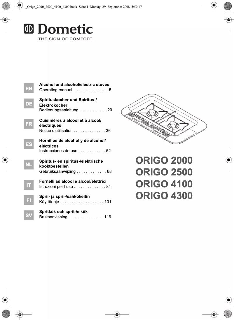 Página 1 del manual Manual de usuario Dometic Origo 4300