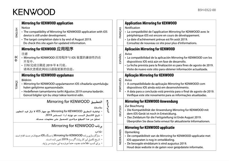 Page n°1 - Manuel utilisateur Kenwood DDX7019BT