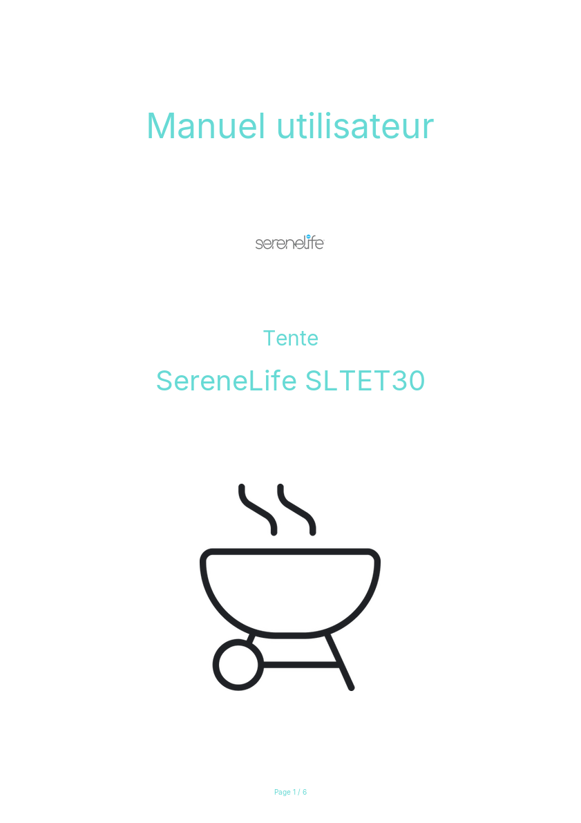 Page n°1 - Manuel utilisateur SereneLife SLTET30