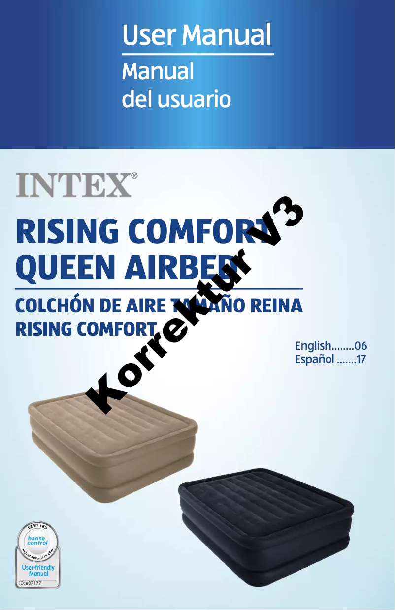 Page n°1 - Manuel utilisateur Intex Rising Comfort Queen Airbed