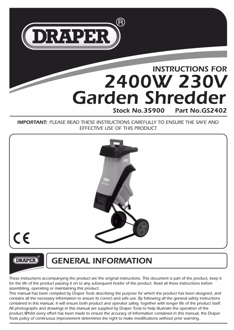 Page 1 de la notice Manuel utilisateur Draper GS2402