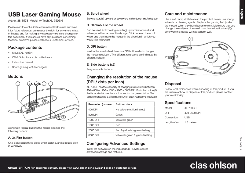 Image de la première page du manuel de l'appareil XL-750BH
