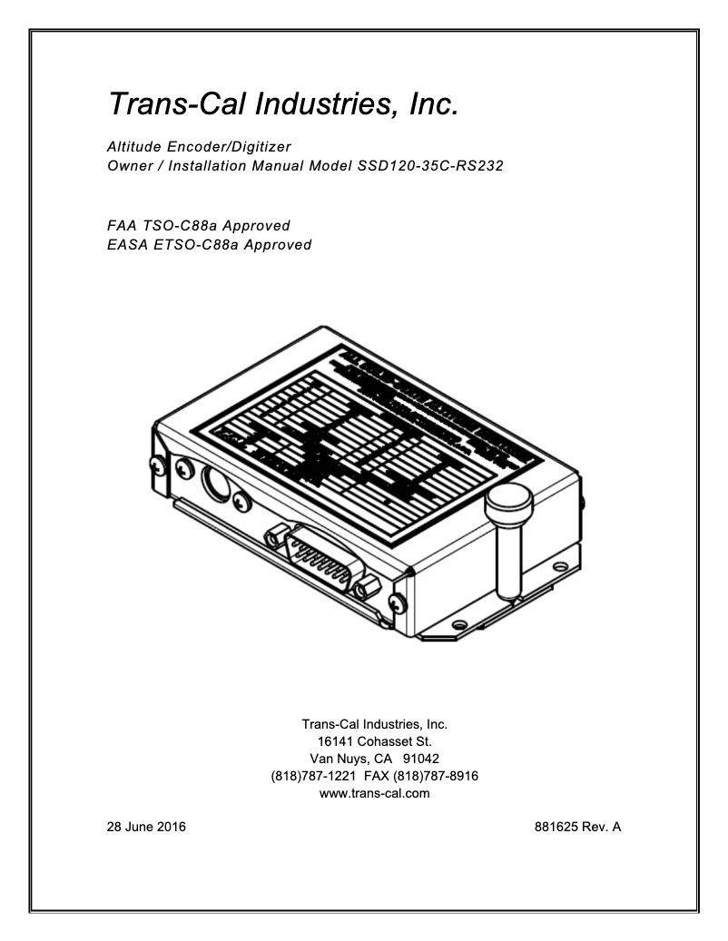Image de la première page du manuel de l'appareil SSD120-35C-RS232
