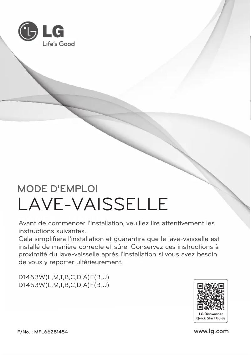 Page 1 de la notice Manuel utilisateur LG D1463MF