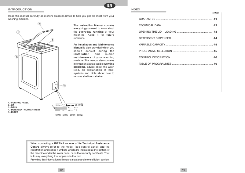 Page n°1 - Manuel utilisateur Iberna LB ITL 1013 T