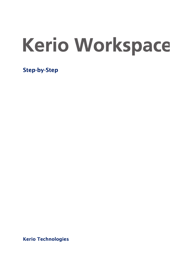 Page n°1 - Manuel utilisateur Kerio Workspace