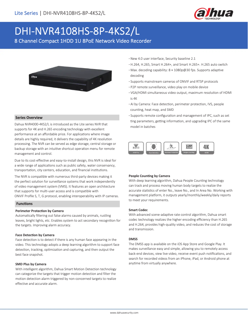 Image de la première page du manuel de l'appareil NVR4108HS-8P-4KS2/L