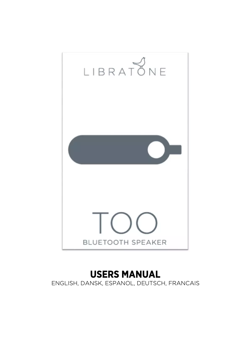 Page 1 de la notice Manuel utilisateur Libratone TOO