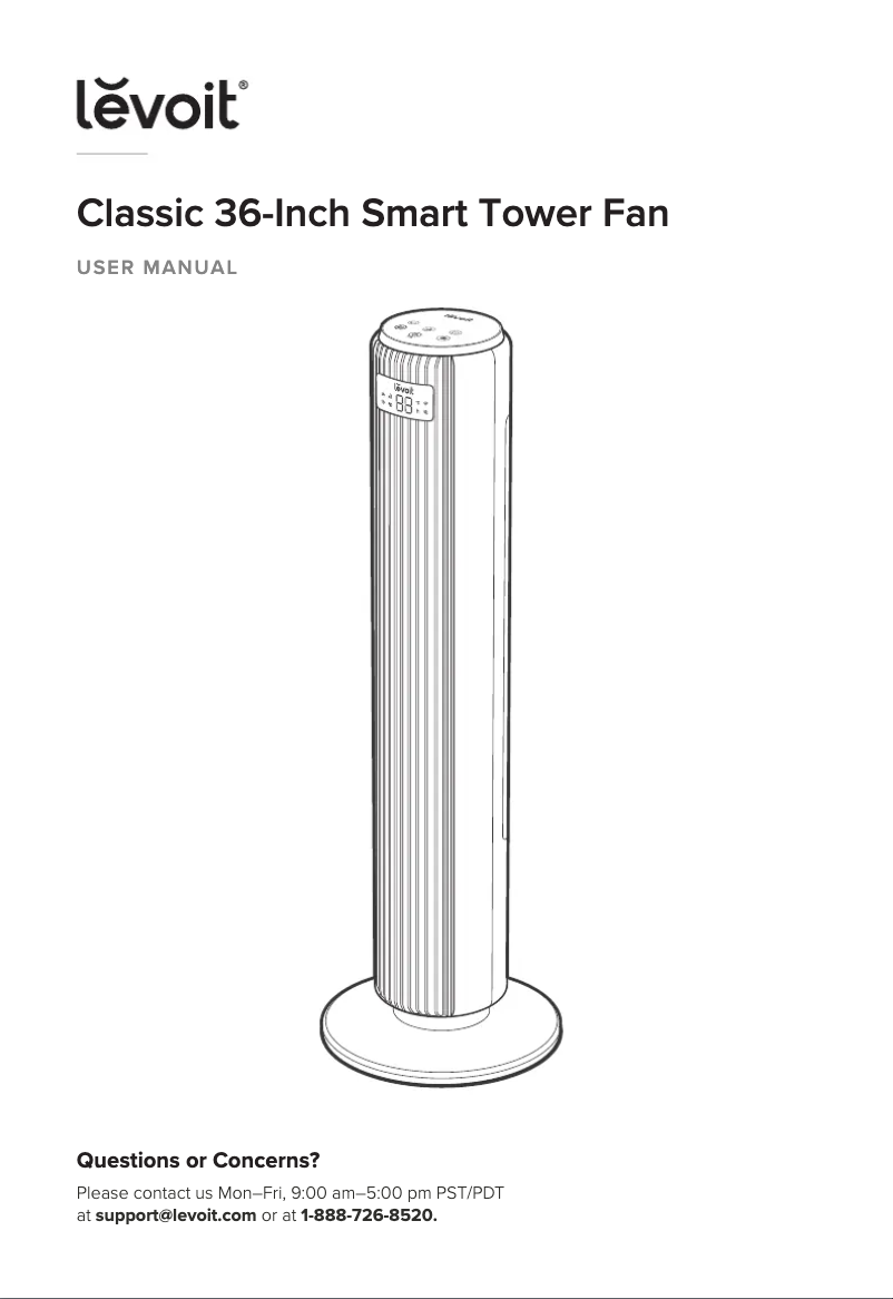 Page 1 de la notice Manuel utilisateur Levoit LTF-F362S-WUSR