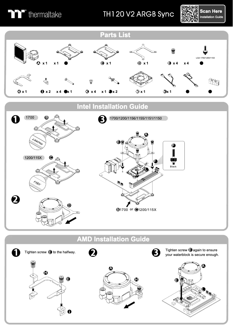 Page n°1 - Manuel utilisateur Thermaltake TH120 V2 ARGB Sync
