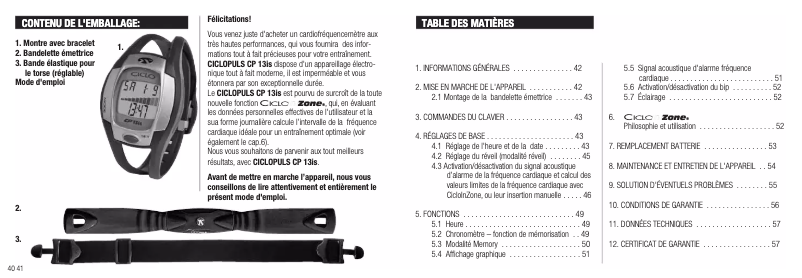Page 1 de la notice Manuel utilisateur Ciclo CP 13 IS Puls