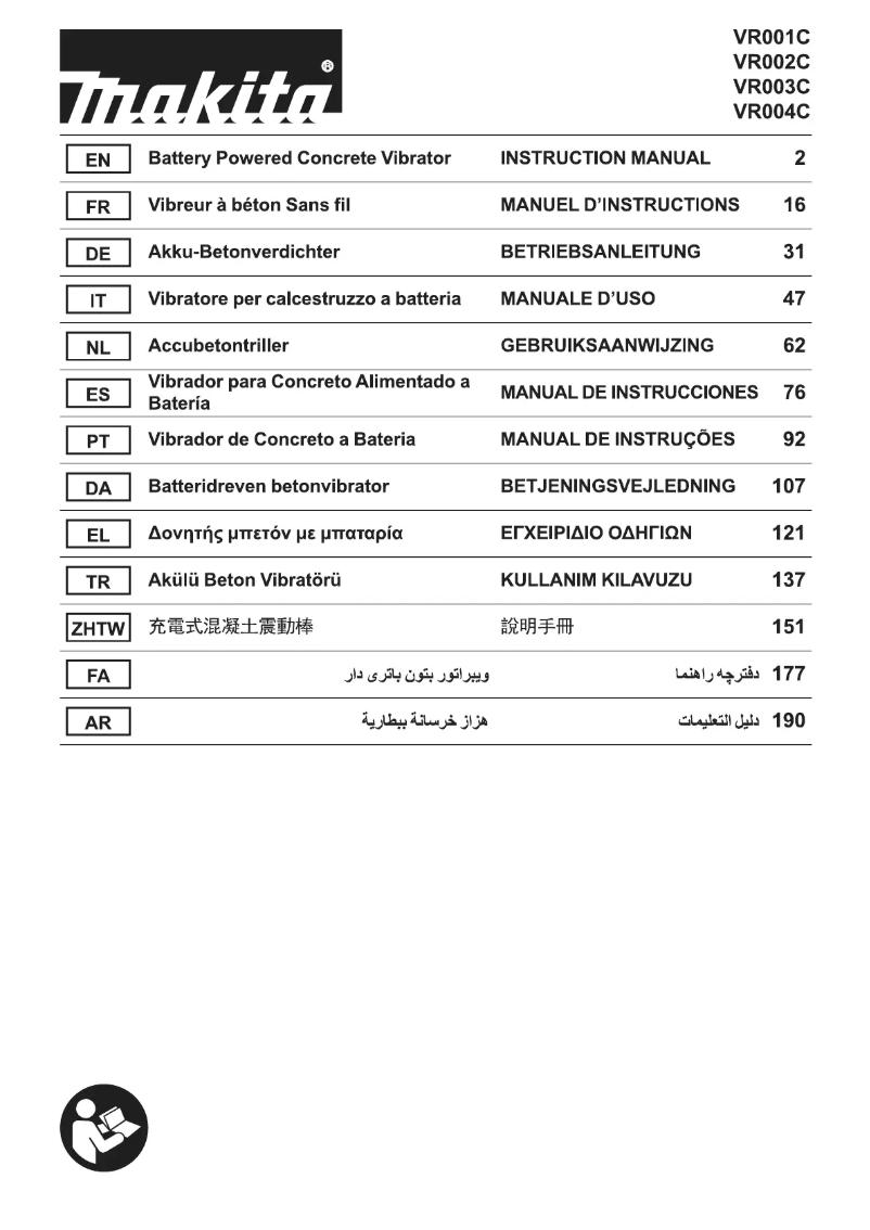 Page n°1 - Manuel utilisateur Makita VR003C