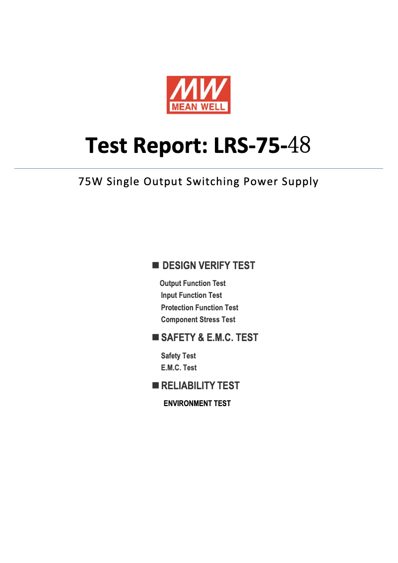 Image de la première page du manuel de l'appareil LRS-75-48