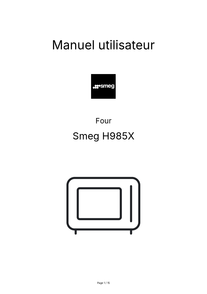 Page n°1 - Manuel utilisateur Smeg H985X