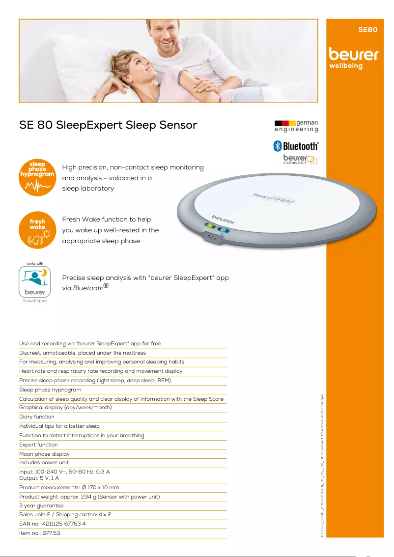 Page n°1 - Fiche technique Beurer SE 80