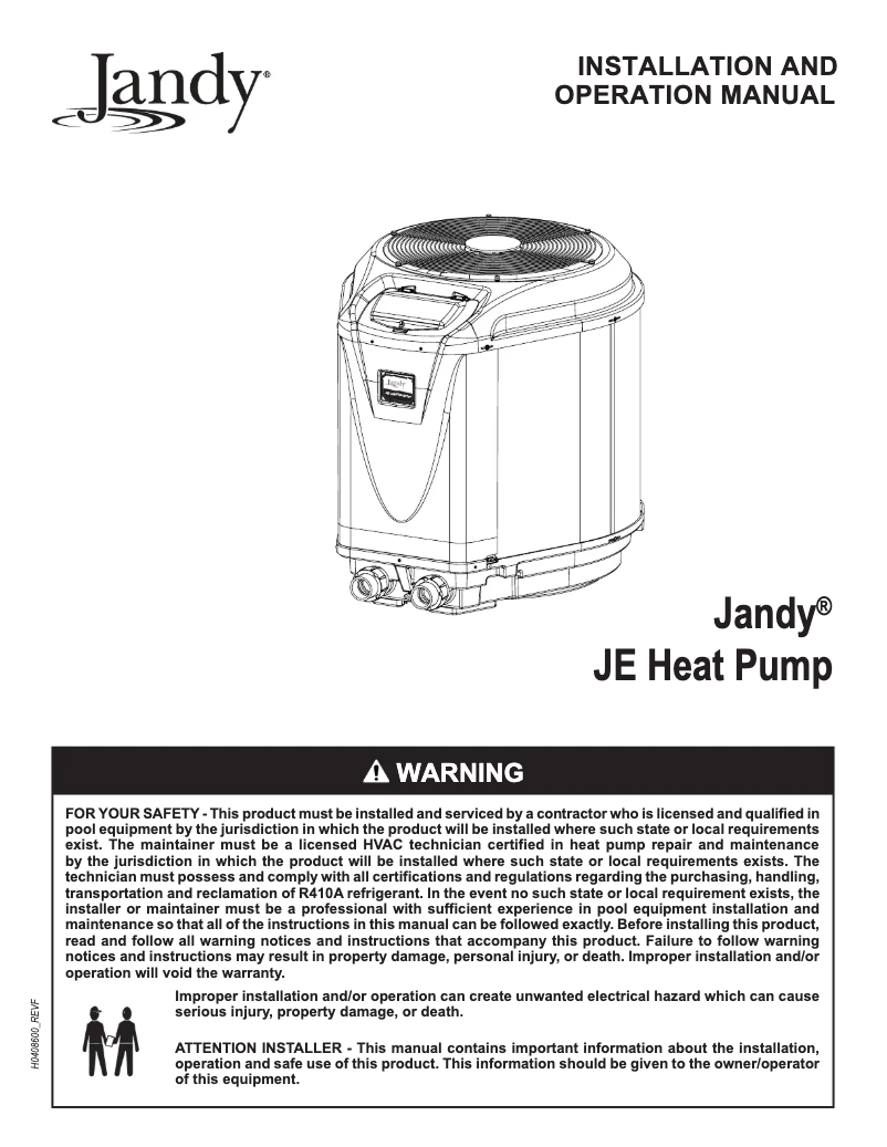 Page n°1 - Guide d'installation JANDY JE3000TR