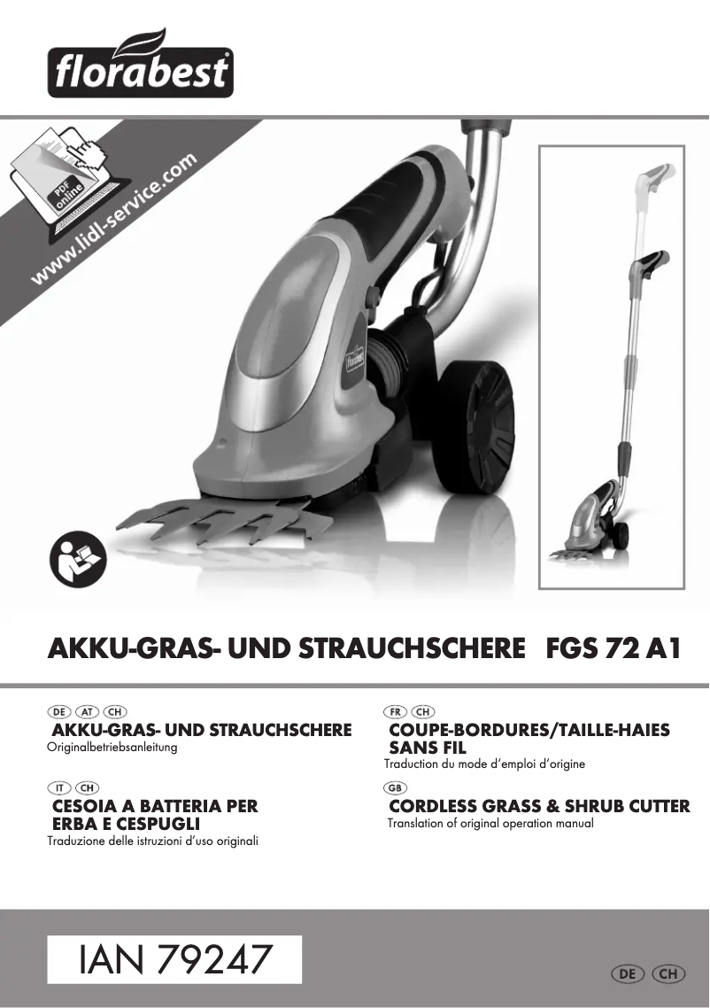 Página 1 del manual Manual de usuario Florabest FGS 72 A1