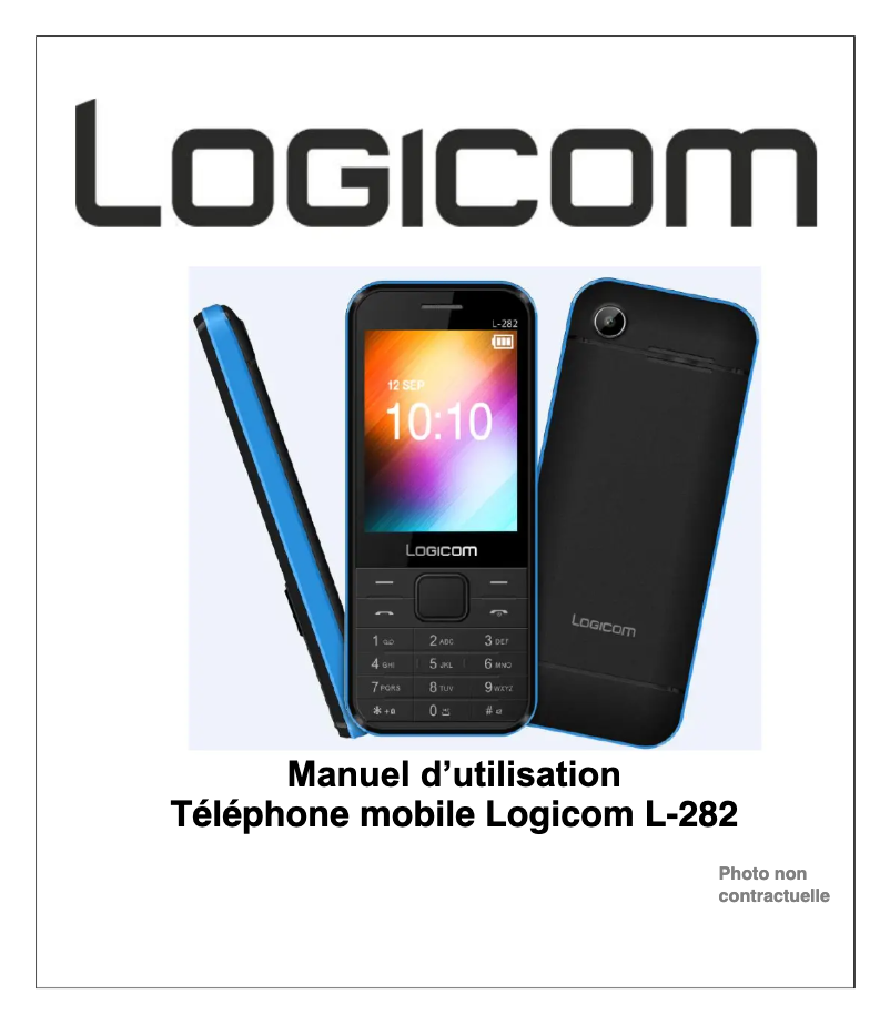 Page 1 de la notice Manuel utilisateur Logicom L-282