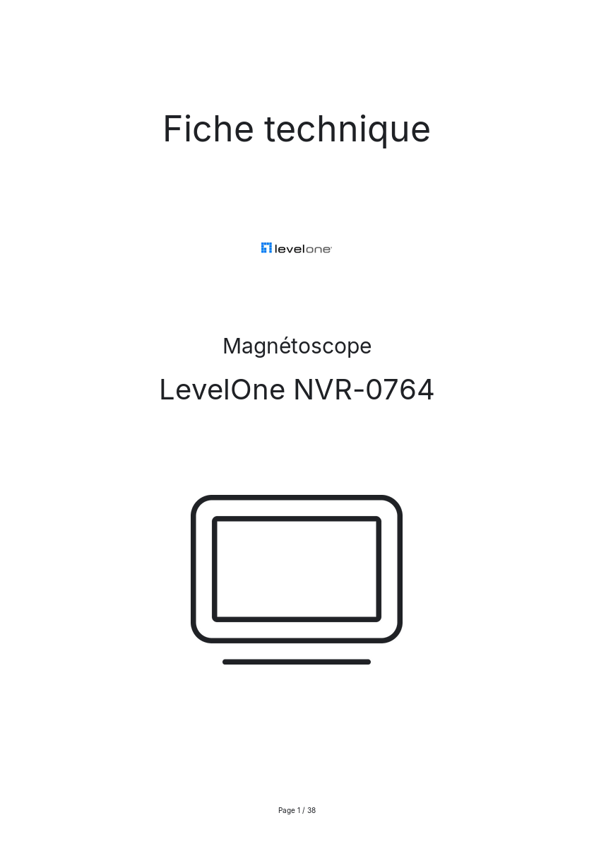 Page n°1 - Fiche technique LevelOne NVR-0764