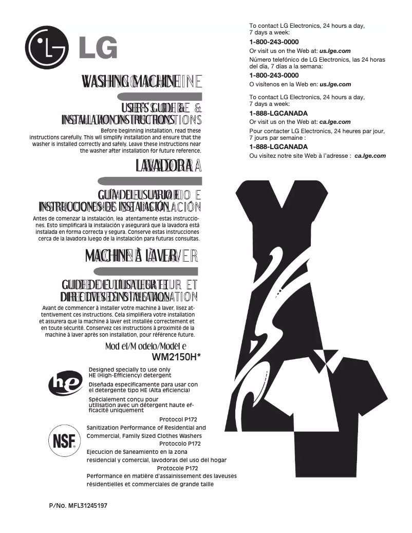 Image de la première page du manuel de l'appareil WM2150HU