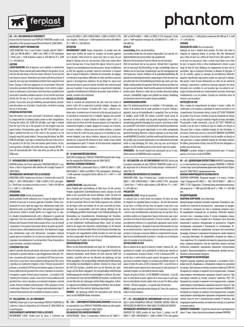 Page n°1 - Manuel utilisateur Ferplast Phantom