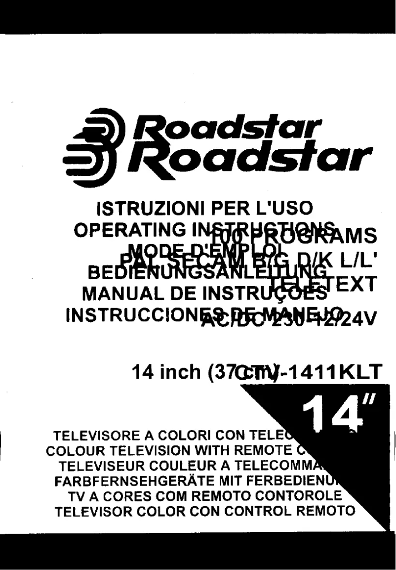 Page 1 de la notice Manuel utilisateur Roadstar CTV-1411