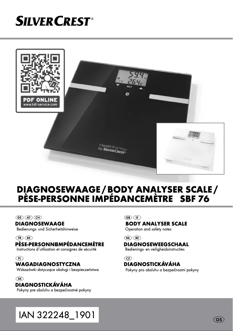 Page n°1 - Manuel utilisateur SilverCrest HealthForYou SBF 76