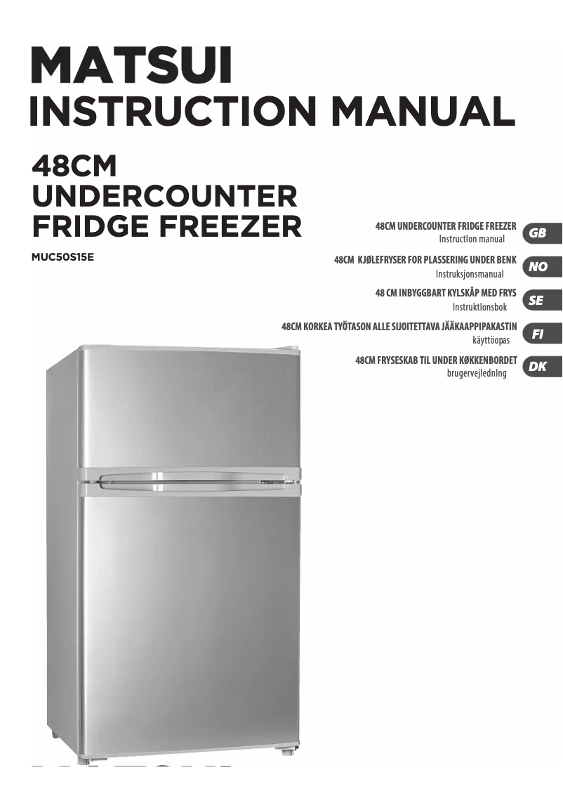 Page 1 de la notice Manuel utilisateur Matsui MUC50S15E