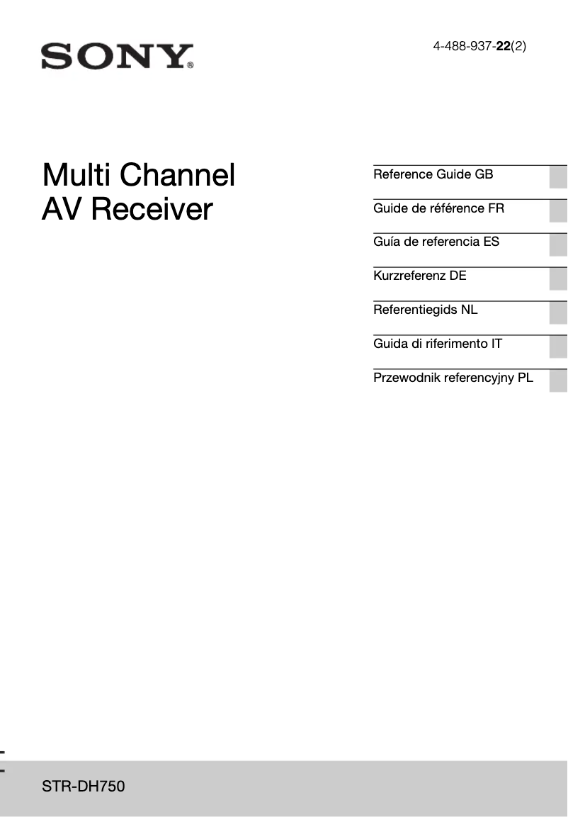 Page 1 de la notice Manuel utilisateur Sony STR-DH750