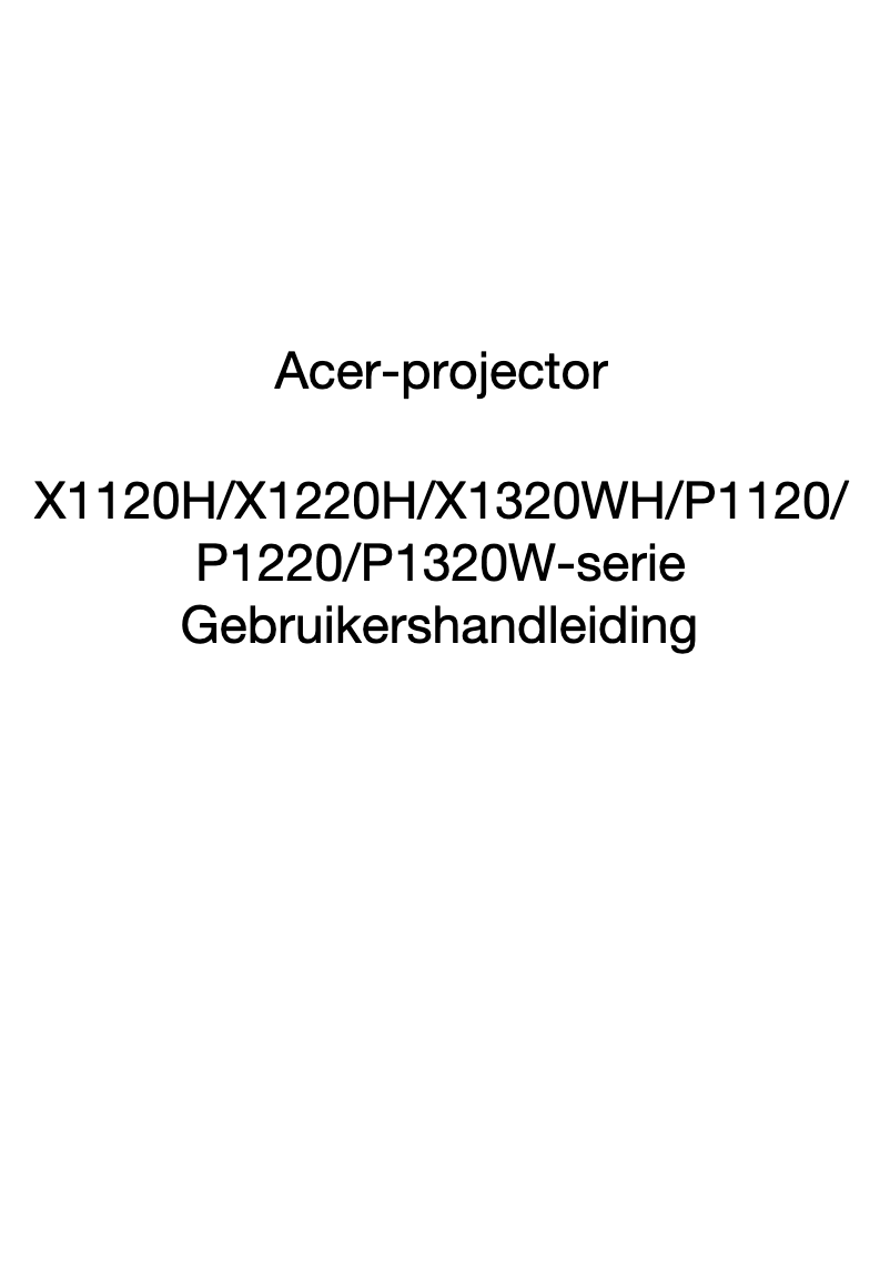 Page n°1 - Manuel utilisateur Acer P1220