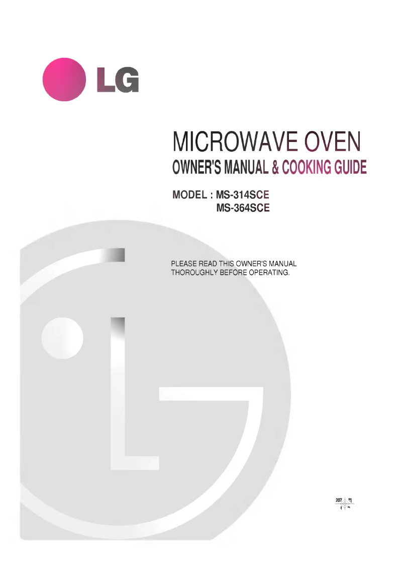 Page 1 de la notice Manuel utilisateur LG MS-364SCE