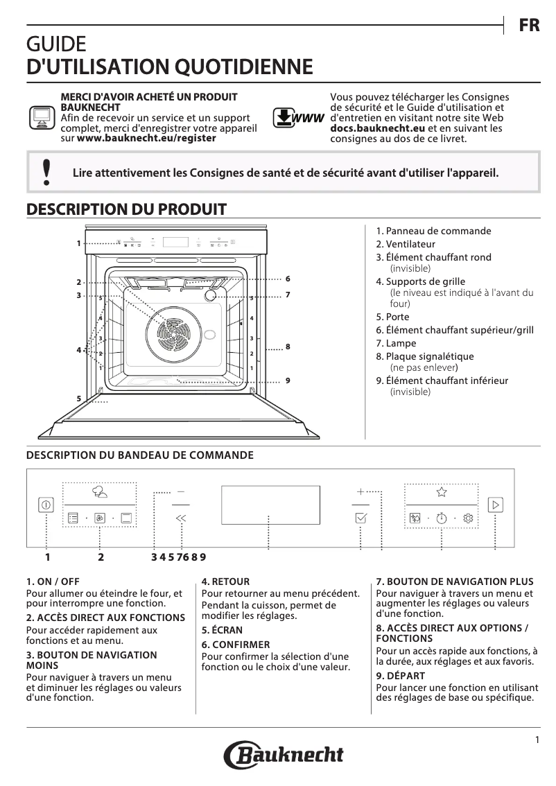 Page 1 de la notice Mode d'emploi Bauknecht BIK7 CH8TS PT