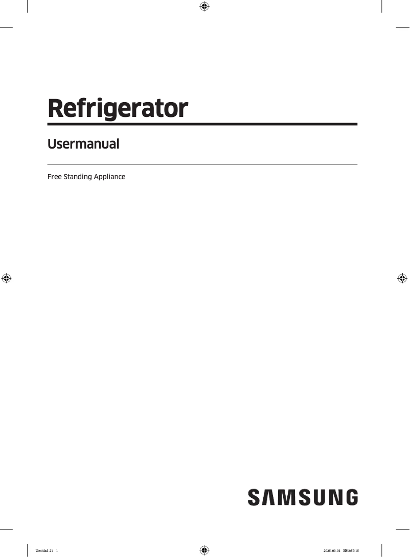 Image de la première page du manuel de l'appareil RF23BB8200QL