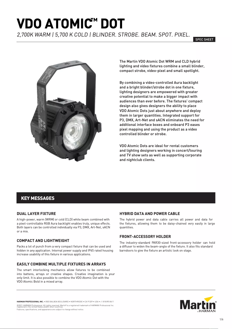 First page image of the manual for VDO Atomic Dot