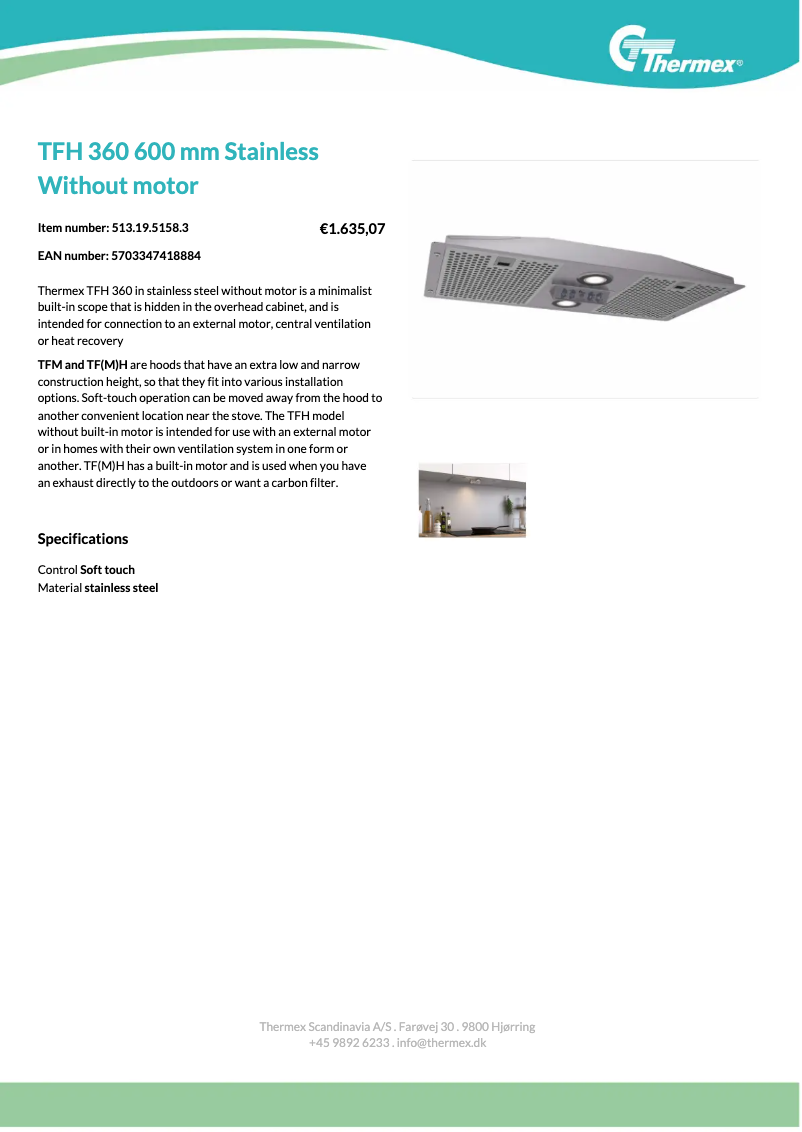 Page n°1 - Fiche technique Thermex TFH 360