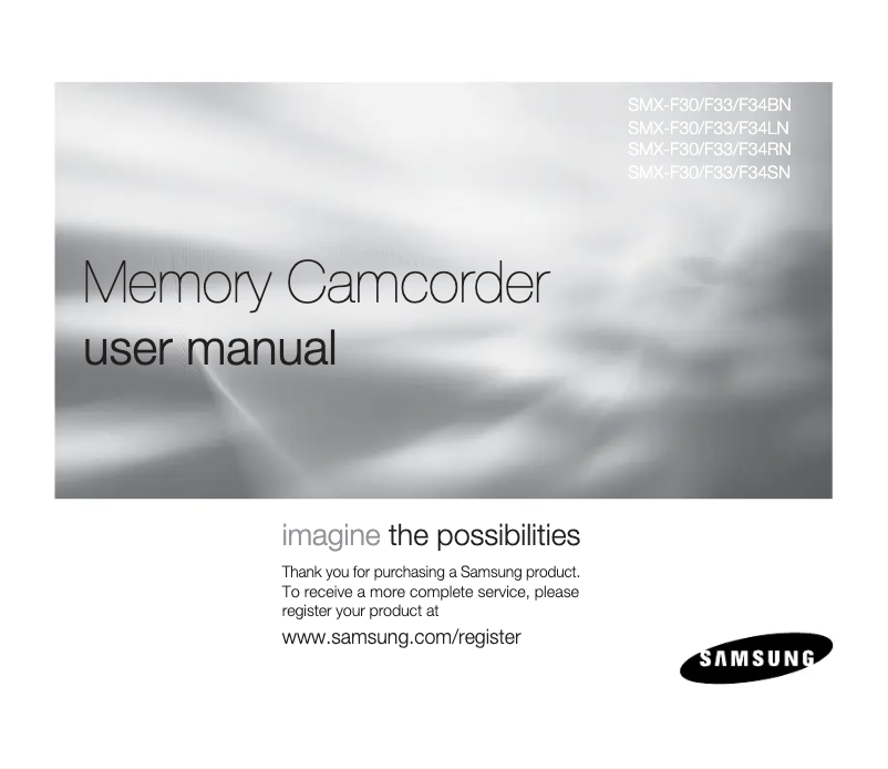 Page 1 de la notice Manuel utilisateur Samsung SMX-F34BN