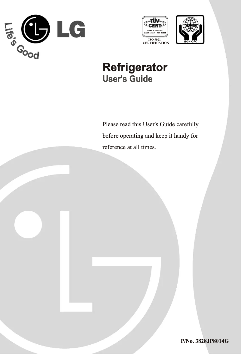 Image de la première page du manuel de l'appareil GR-U171CK