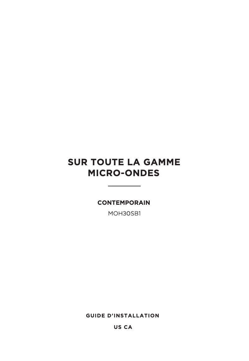 Page n°1 - Guide d'installation Fisher & Paykel MOH30SB1
