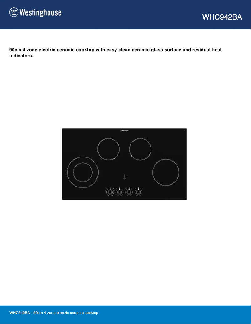 Image de la première page du manuel de l'appareil WHC942BA