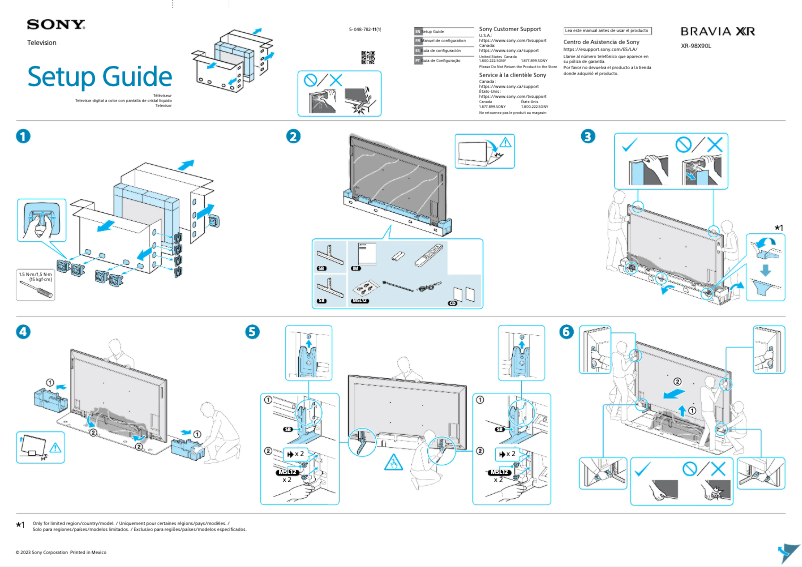 Page n°1 - Guide d'installation Sony XR-98X90L