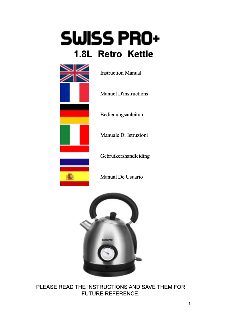 Page n°1 - Manuel utilisateur Swiss Pro+ SP-WK2200BC