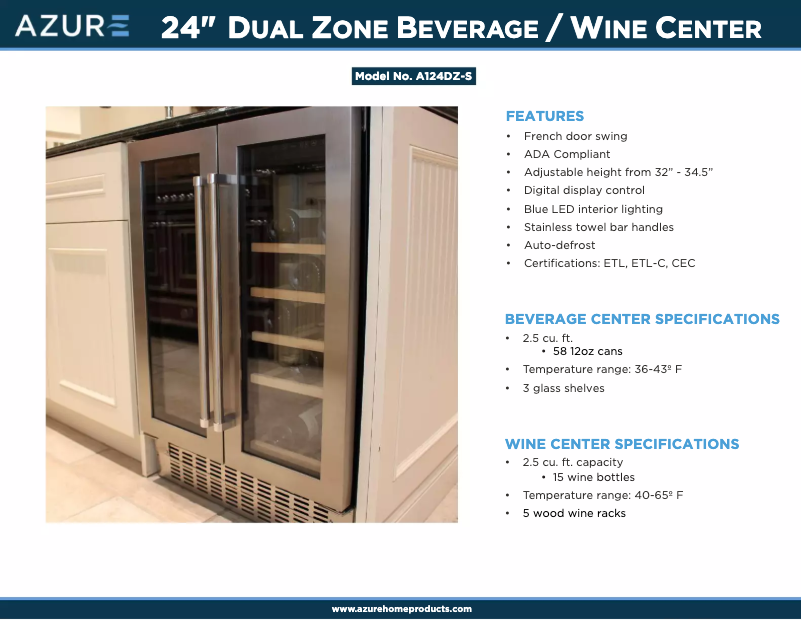 Page n°1 - Brochure Azure A124DZ-S