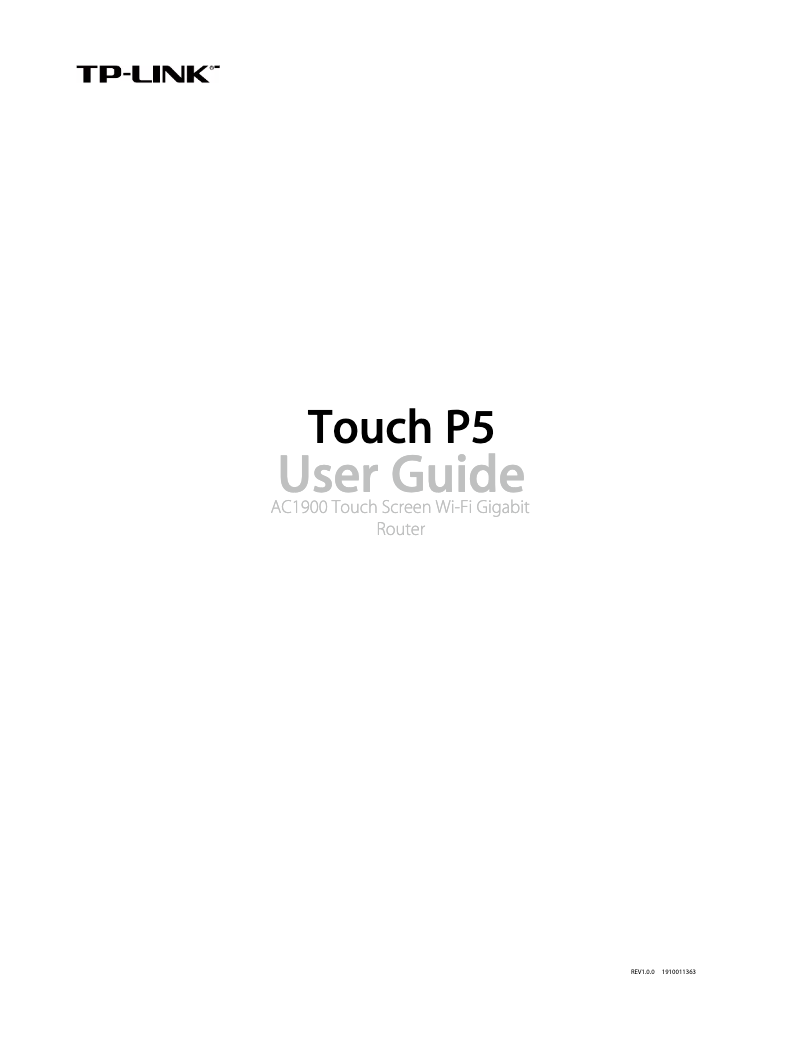 Page 1 de la notice Manuel utilisateur TP-Link Touch P5