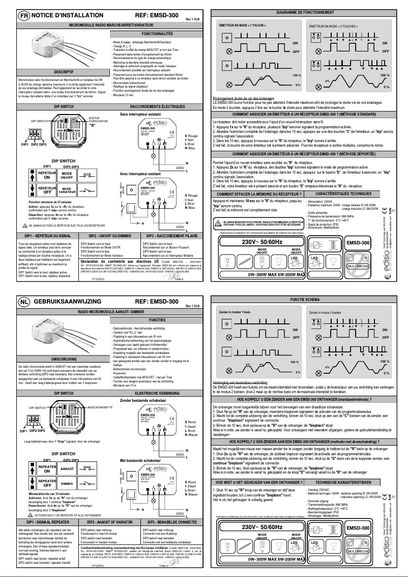 Page n°1 - Manuel utilisateur Chacon EMSD-300