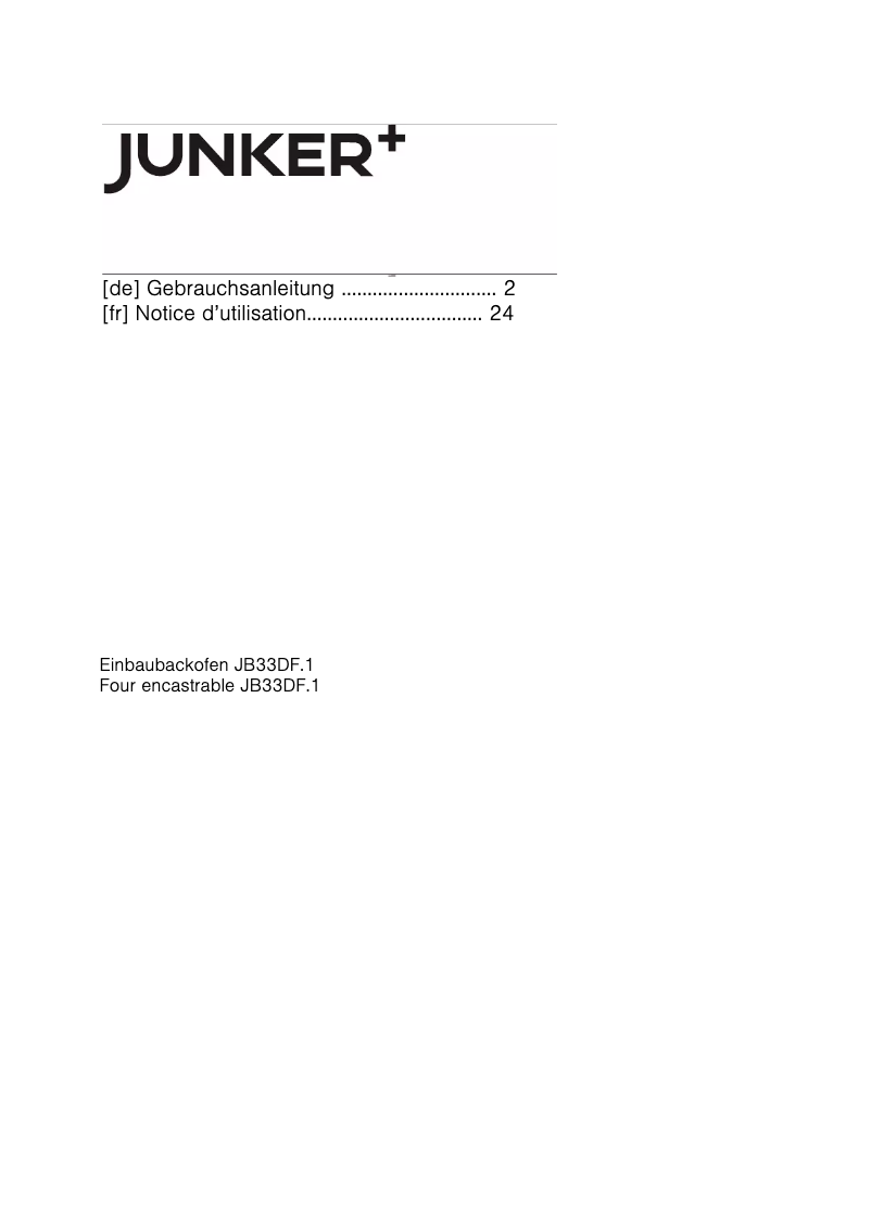 Image de la première page du manuel de l'appareil JB33DF51