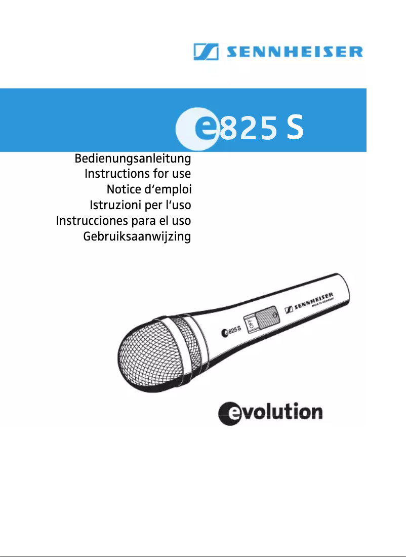 Image de la première page du manuel de l'appareil Evolution E825 S